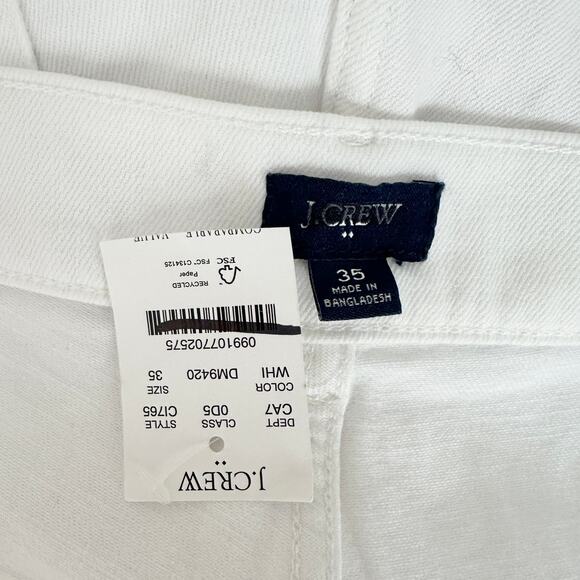 J.Crew White Drapey Denim Trouser Wide Leg White Jean High Waisted US 35 NWT - Picture 6 of 11